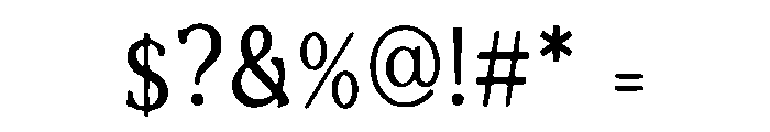 Reverse Contrast Font OTHER CHARS
