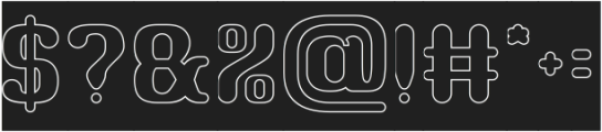 RETRO CHARACTERS-Hollow-Inverse otf (400) Font OTHER CHARS