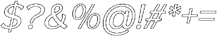 Reang Lanira Italic Outline otf (400) Font OTHER CHARS
