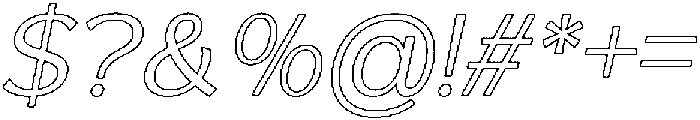 Reang Lanira Light Italic Outline otf (300) Font OTHER CHARS