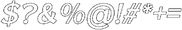 Reang Lanira SemiBold Italic Outline otf (600) Font OTHER CHARS