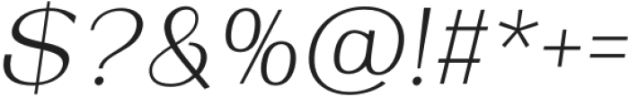 Reclamo Light Italic otf (300) Font OTHER CHARS