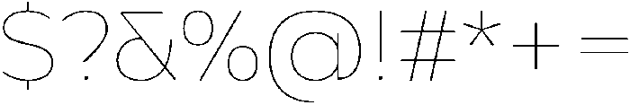 Regave Thin otf (100) Font OTHER CHARS