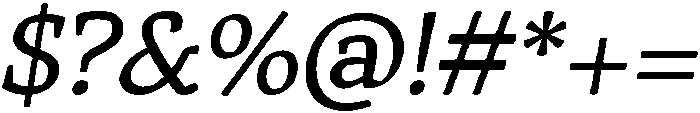 Regular Italic otf (400) Font OTHER CHARS