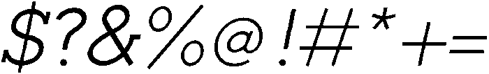 Regular Italic otf (400) Font OTHER CHARS
