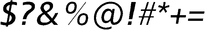 Regular Italic otf (400) Font OTHER CHARS