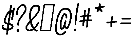 Regular Oblique otf (400) Font OTHER CHARS