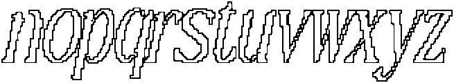 Revenika Pixel Outline otf (400) Font LOWERCASE