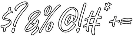 Rezpector Outlined Italic otf (400) Font OTHER CHARS