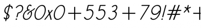 Register Sans BTN Condensed Oblique Font OTHER CHARS