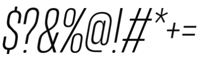 Resolve Sans Cyrillic Light Cn Italic Font OTHER CHARS