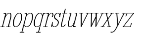 Revelation BTN Condensed Light Oblique Font LOWERCASE