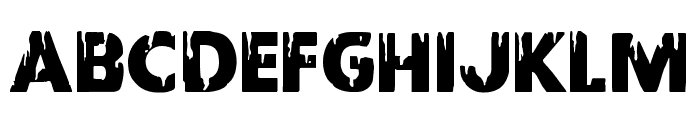 Red Undead Staggered Font LOWERCASE