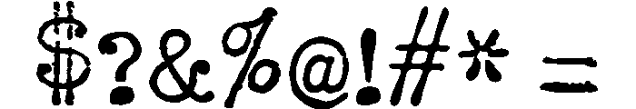 Remington Ragged Regular Font OTHER CHARS
