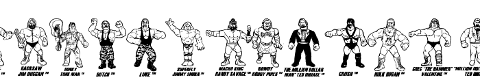 Retro Hasbro WWF Figures Font UPPERCASE