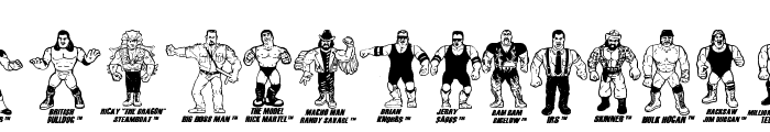 Retro Hasbro WWF Figures Font LOWERCASE