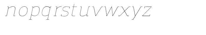 Regan Slab Ultra Light Italic Font LOWERCASE