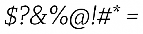 Recia Light Italic Font OTHER CHARS