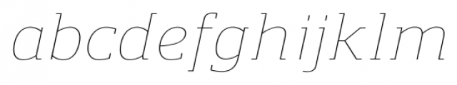 Regan Slab Ultra Light Italic Font LOWERCASE