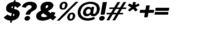 Readant Black Expanded Oblique Font OTHER CHARS