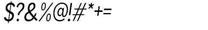 Readant Condensed Oblique Font OTHER CHARS