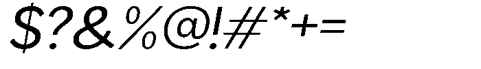 Readant Expanded Oblique Font OTHER CHARS