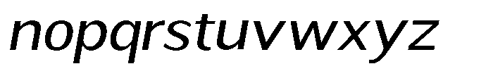 Readant Expanded Oblique Font LOWERCASE