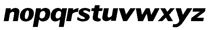 Readant Extra Bold Expanded Oblique Font LOWERCASE