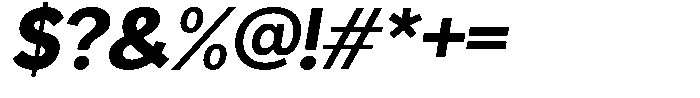 Readant Extra Bold Semi Expanded Oblique Font OTHER CHARS