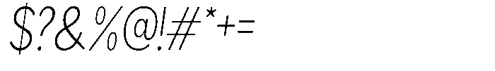 Readant Extra Light Condensed Oblique Font OTHER CHARS