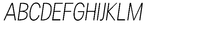 Readant Extra Light Condensed Oblique Font UPPERCASE