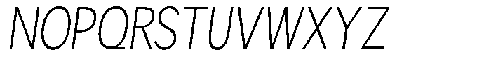 Readant Extra Light Condensed Oblique Font UPPERCASE