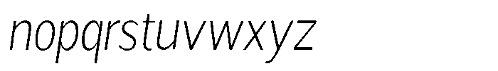 Readant Extra Light Condensed Oblique Font LOWERCASE