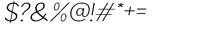 Readant Extra Light Expanded Oblique Font OTHER CHARS
