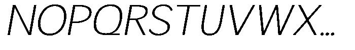 Readant Extra Light Expanded Oblique Font UPPERCASE