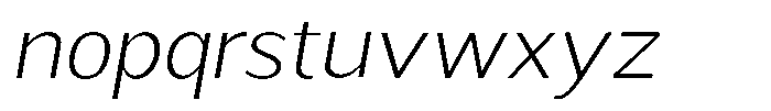 Readant Extra Light Expanded Oblique Font LOWERCASE