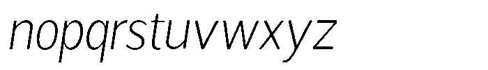 Readant Extra Light Sem Condensed Obliq Font LOWERCASE