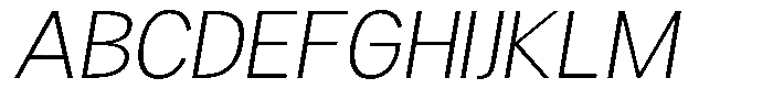 Readant Extra Light Sem Exp Obliq Font UPPERCASE
