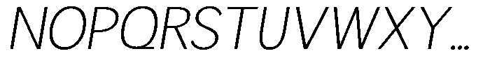 Readant Extra Light Sem Exp Obliq Font UPPERCASE