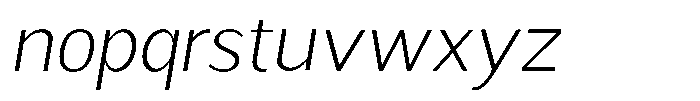 Readant Extra Light Sem Exp Obliq Font LOWERCASE