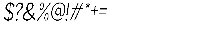 Readant Light Condensed Oblique Font OTHER CHARS