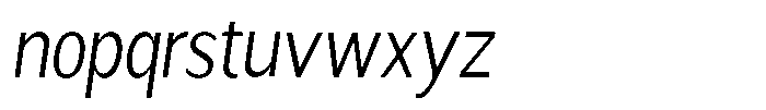 Readant Light Condensed Oblique Font LOWERCASE