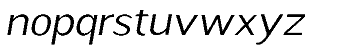 Readant Light Expanded Oblique Font LOWERCASE
