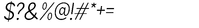 Readant Light Semi Condensed Oblique Font OTHER CHARS