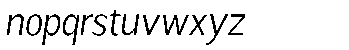 Readant Light Semi Condensed Oblique Font LOWERCASE