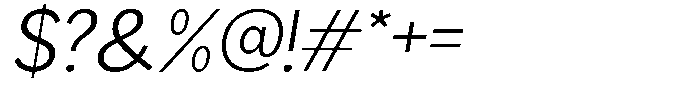 Readant Light Semi Expanded Oblique Font OTHER CHARS