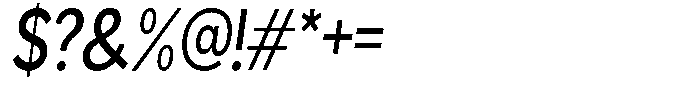 Readant Medium Condensed Oblique Font OTHER CHARS