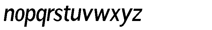 Readant Medium Condensed Oblique Font LOWERCASE