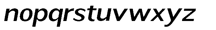 Readant Medium Expanded Oblique Font LOWERCASE