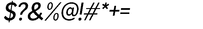 Readant Medium Oblique Font OTHER CHARS